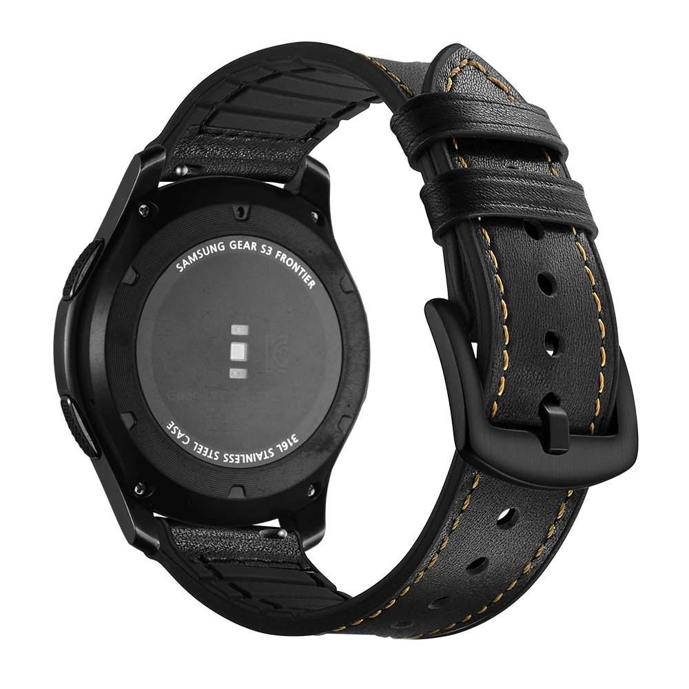 Кожаный ремешок для Gear S3 Frontier Samsung Galaxy watch 46 мм 42 м huawei gt 22 часов correa браслет ремень