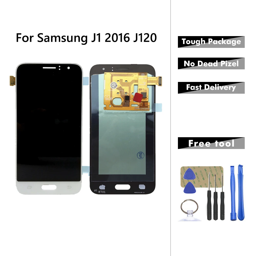 AMOLED / TFT для Samsung Galaxy J1 2016 LCD J120 J120F J120H J120M ЖК-дисплей сенсорный экран дигитайзер в