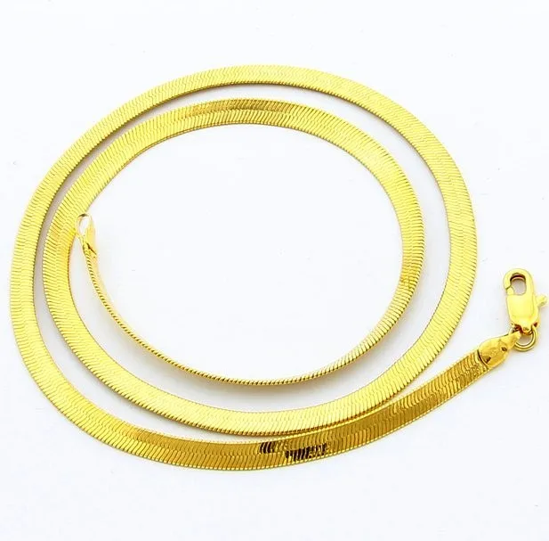 Высокое качество, заводская цена, Длина: 50 см Ширина: 4 мм цвет золотистый змея/елочка цепи Цепочки и ожерелья
