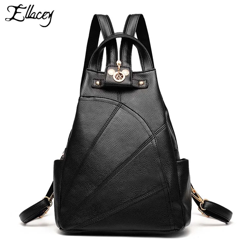 New Preppy Style Women Backpack Girls Zipper Travel Large Capacity School Bag Fashion Leisure Black Backpack