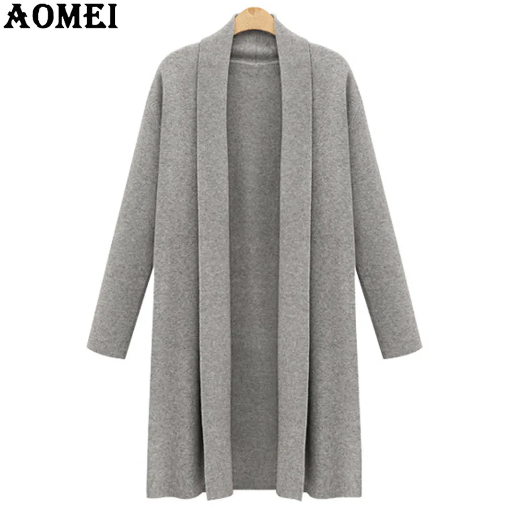 

Women Gray Color Plus Size Cardigans Spring Winter Tops Knitwear Long Sleeve Outerwear Clothing 2019 Spring Fall Fashion XL 4XL