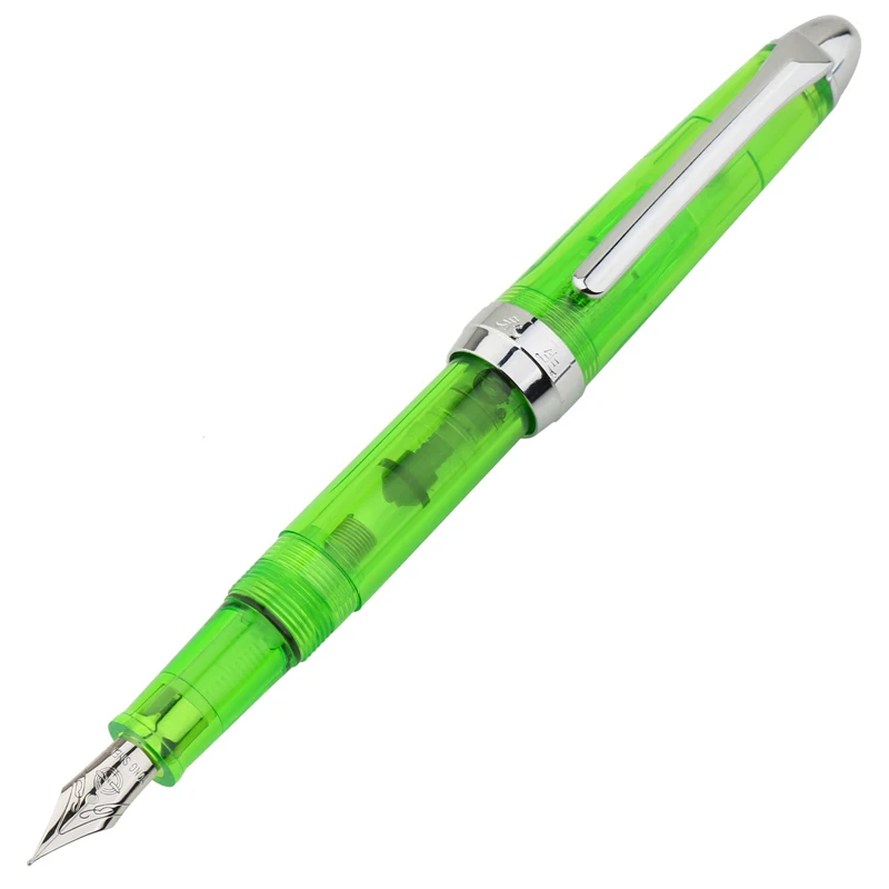 Wingsung 9133 Классическая прозрачная цветная авторучка с 0,5 мм нержавеющая сталь Высокое качество ABS чернильные подарочные ручки для письма - Цвет: transparent green