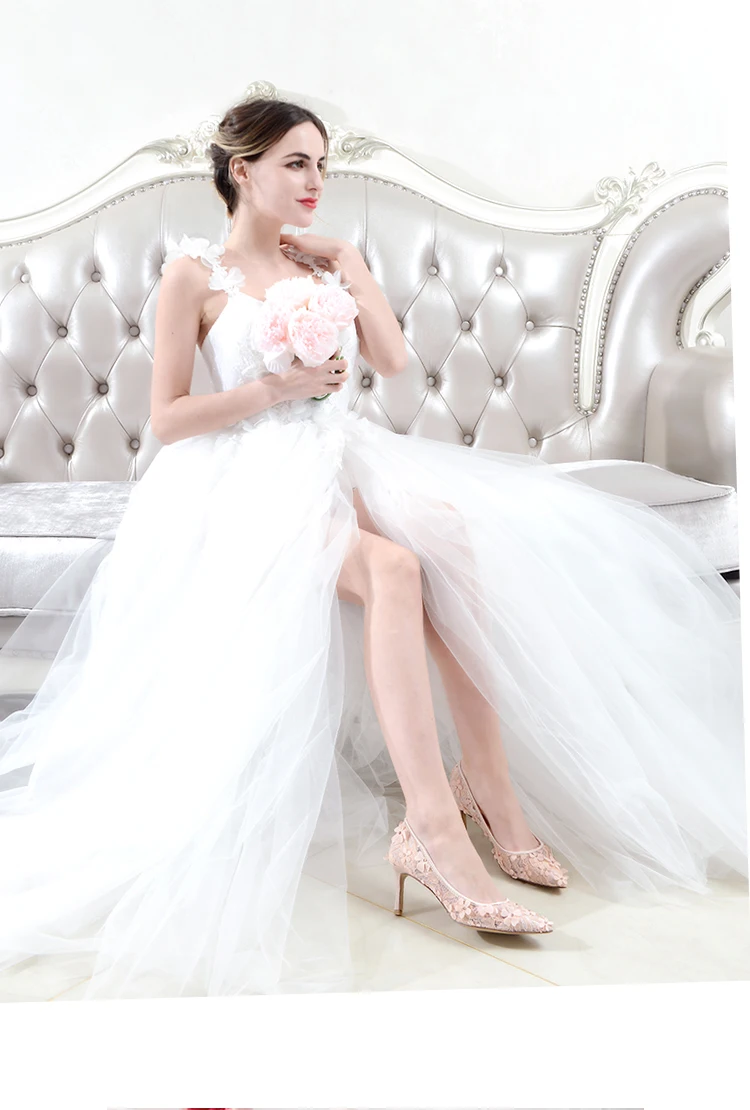 Flores sapatos de casamento novo design marca