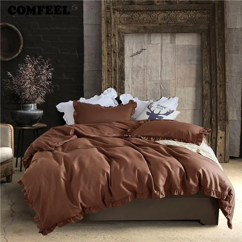 COMFEEL Solid Winter Cotton Duvet Cover Set Thickened King Comforter Bedding Sets 3PCS of Quilt &amp Pillow Sham Home Textile | Дом и сад