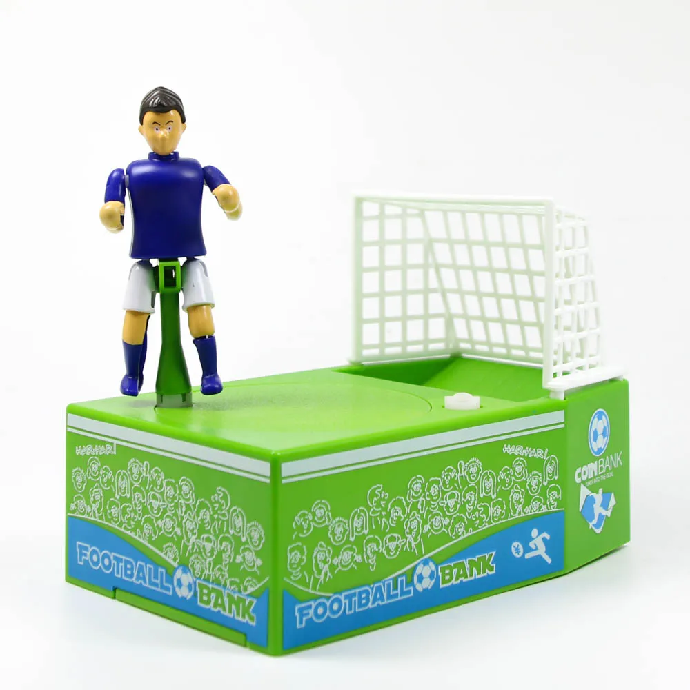Free Shipping 1Piece Football Piggy Bank Ole Soccer Player Goal Kicking
