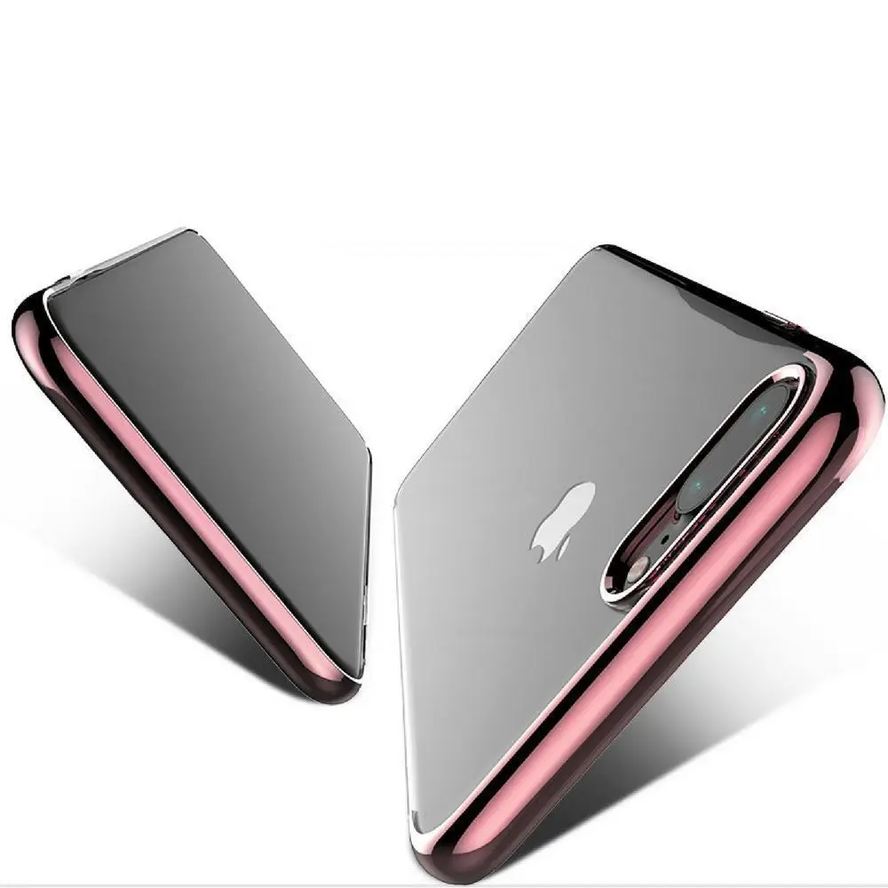 Luxury Chrome Painting Ultra Thin Clear Soft TPU Rubber Case Cover For Apple iPhone X 8 7 6 6s Plus Se | Мобильные телефоны и