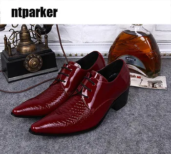 

ntparker Big Sizes US6-US12 Man Dress Shoes Pointed Toe Leather Wedding Business Dating Shoes for Man Leather Shoes Fashion
