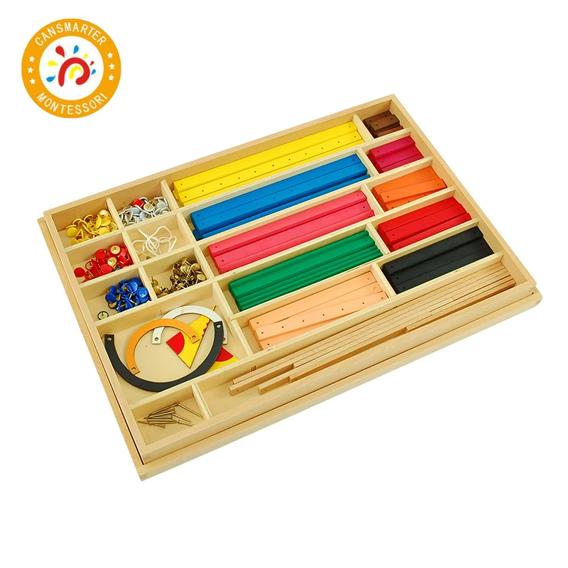 

Baby Toy Montessori Material Geometry Sticks and Cork Workboard Math Teaching Aids Children Toy