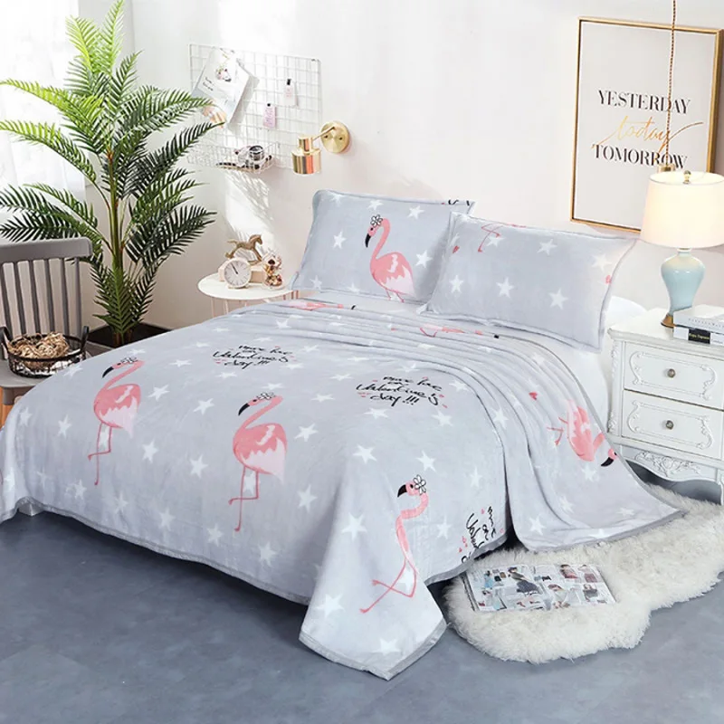 

New Pink Flamingo Winter Warm Blankets Fleece Plaid Super Soft Throw Modern Sherpa Blanket for Couch Sofa Bed Throw Travel