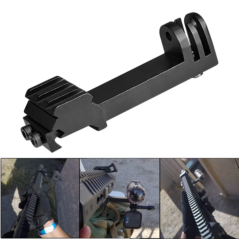 

Action Camera Airsoft Gun Mount Picatinny Rail Adapter Hunting Rifle Rail Mount for Gopro Hero 7 6 5 Black SJCAM Eken Xiaomi Yi