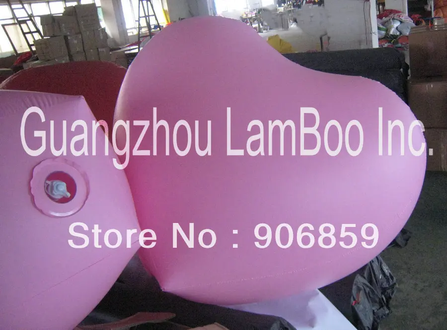 

Hot Sale 1.2m/4ft Nice Inflatable Pink Heart Balloon with Boston Valve for Display / Red & Purple Available/ No Rope Tie downs