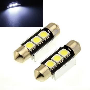 

50XCanbus festoon 39mm Festoon 3 SMD 5050 LED CANBUS Dome Car Reading License plate Luggage light No Error 12V