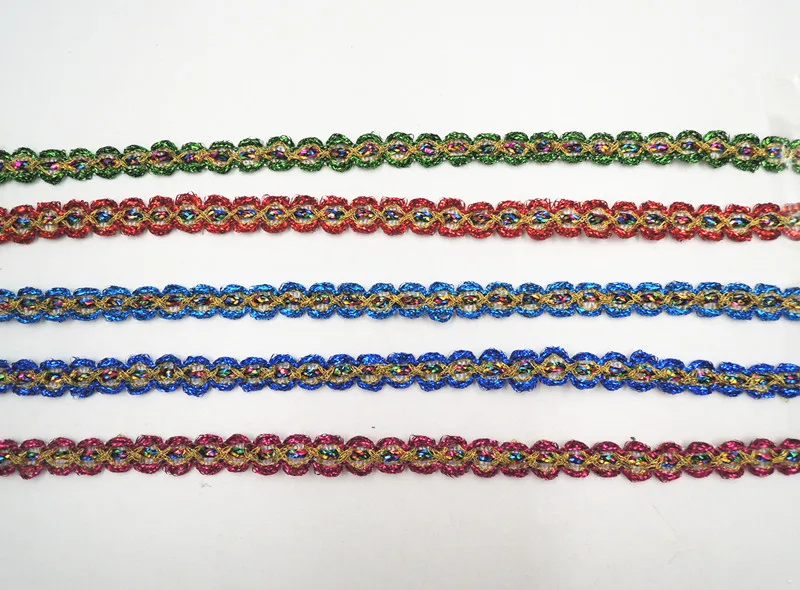 

5yards Beaded Gold Sequin Lace Embroidery Cord Trim Ribbon Venice Applique Motif Lace Trim DIY Sewing Accessories YD002