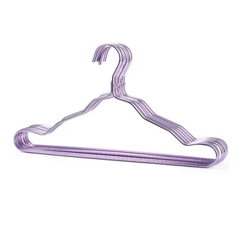 

200pcs/lot 42cm Golden Purple Aluminum Alloy Hanger for Clothes Strong Metal Shirts Dress Sun-top Hanger Free Shipping