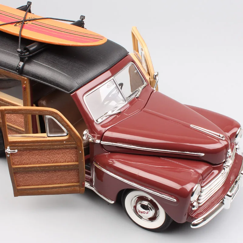 1 18 Классический FORD WOODY woodie супер люкс 1948 вагон весы автомобиля и литья под давлением модель игрушки хобби миниатюры доска для серфинга