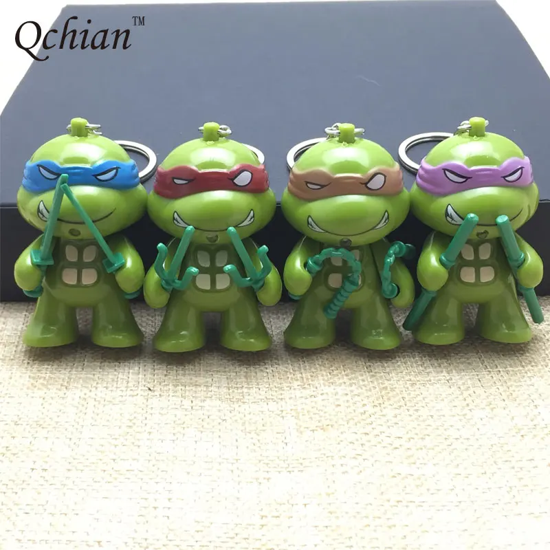 

Teenage Mutant Ninja Turtle Keychain for Women Men Led Light Key Chains Holder Ring With Music