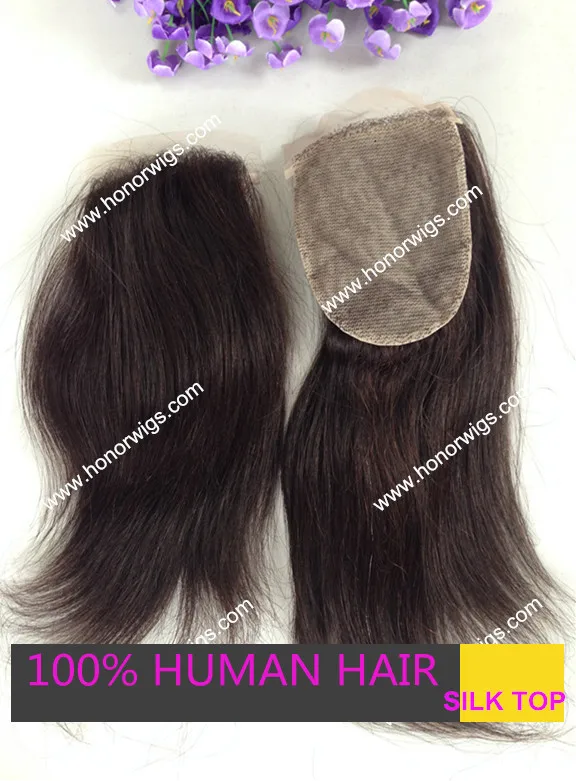 

High quality 8 inches silk top natural color style free top closure hp74 custom order silk base hair piece