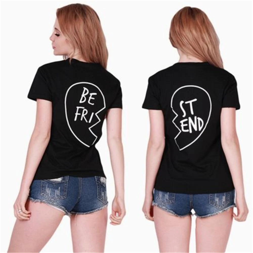 2017 Summer Best Friends T Shirt Print Letter BE FRI ST END Women T ...