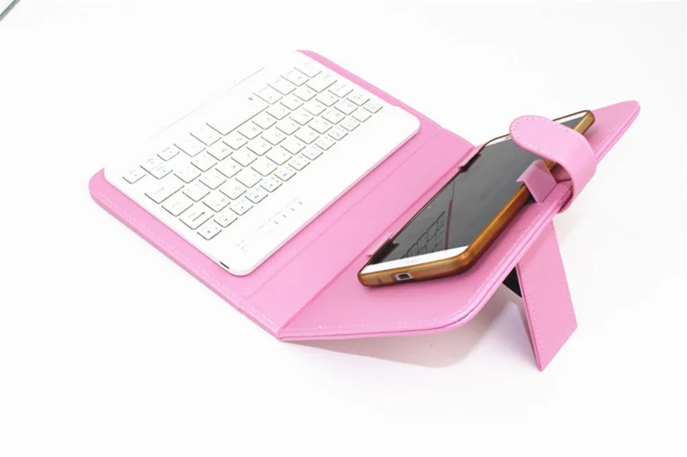2018 Universal PU Leather Wireless Keyboard Case for iPhone xs max Protective Mobile Phone With Blu