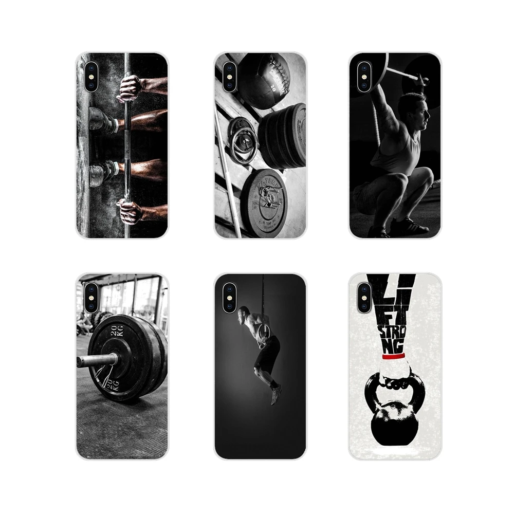 Мягкий прозрачный чехол с логотипом Crossfit c гирями для Xiaomi Mi4 Mi5 Mi5S Mi6 Mi A1 A2 5X 6X 8 9 Lite SE