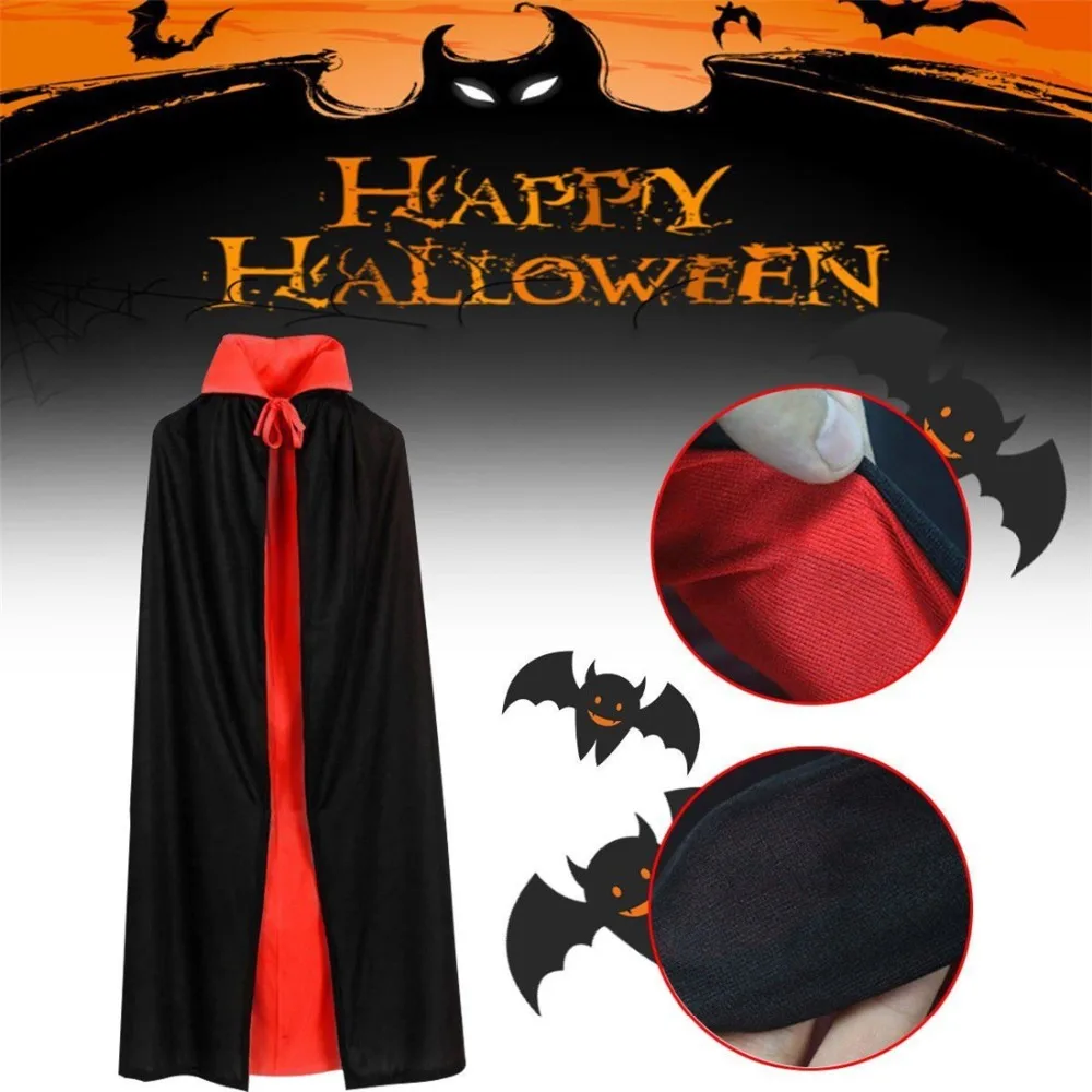 

Halloween Cosplay Vampire Witch Cloak Childrens Adult Halloween Costume Dracula Devil Cape Black Red Double Cloak Robe