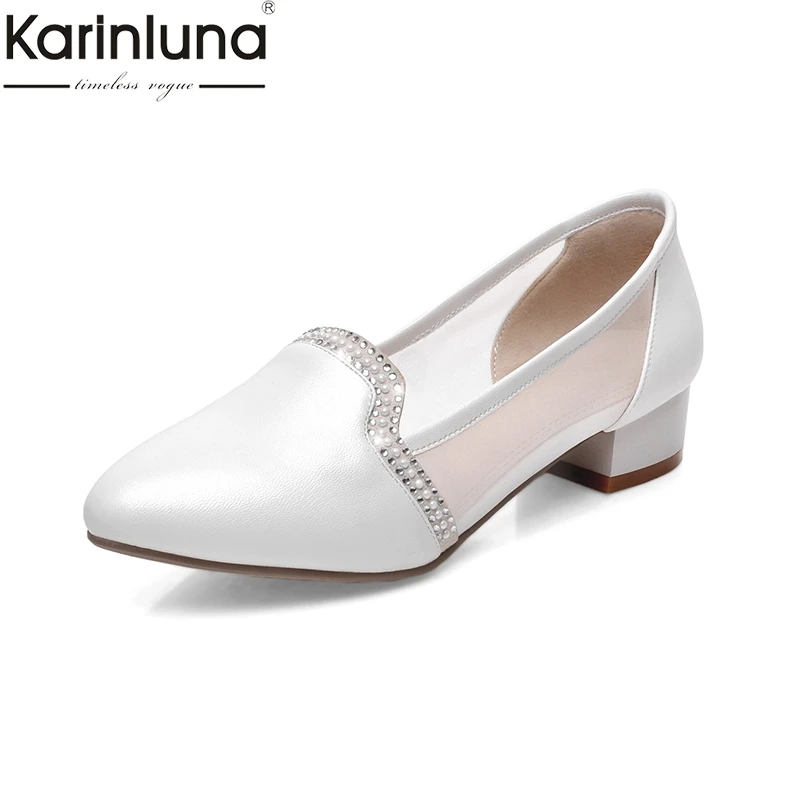 

Karinluna 2019 plus size 32-43 dropship lady shoes leisure date women's Shoes Woman air mesh elegant slip on woman pumps