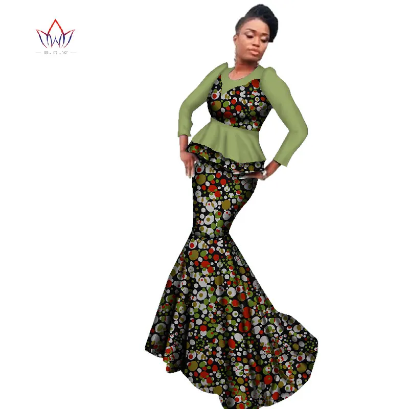 21 Autumn african dresses for women in african clothing wax Dashiki african Traditional Clothing cotton dress natural WY2350 - Цвет: 21