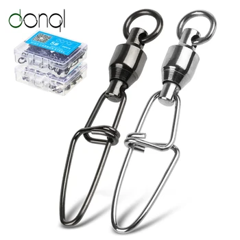 CHEAP PRICE ❤️ DONQL 10/20/50pcs Interlock Snap Fishing Swivels Connector 0#-6# Strong Ball Bearing Rolling Swivel Pin Link Fishing Accessories - discount item 20% OFF Sports & Entertainment