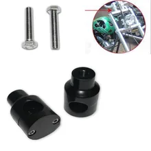 Универсальный черный мотоцикл круглый Руль стояки " 25 мм зажим для Honda Suzuki Yamaha Kawasaki HarleyCustom Чоппер поплавок