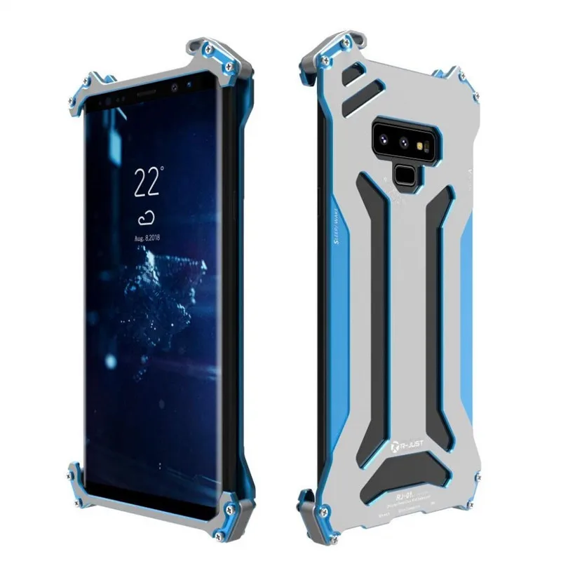 

R-just Armor Case Metal protect For Samsung Galaxy Note 8 S7 Edge S8 Plus Shockproof Dustproof Cover for Galaxy Note 9