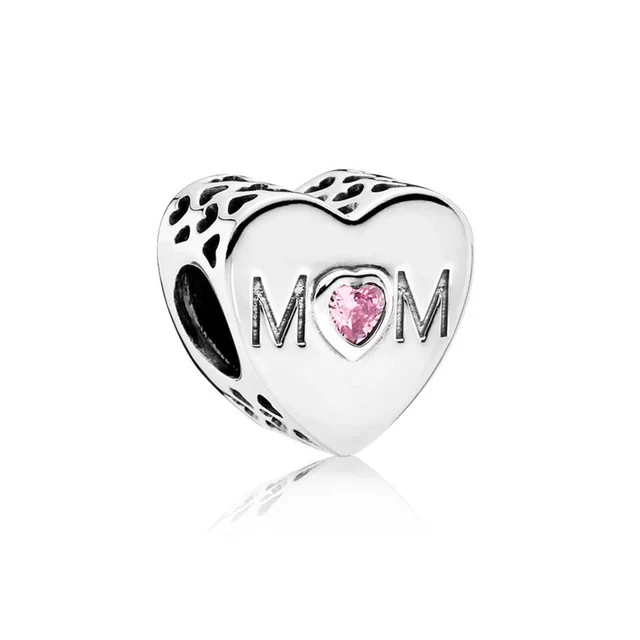 

Kristie 100% 925 Sterling Silver 1:1 791881PCZ MOTHER HEART CHARM Bracelet Original Women Jewelry Free Shipping