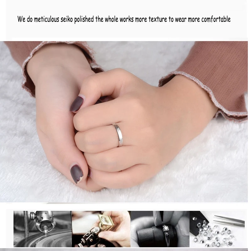 

925 Silver Couple Rings stripe Wedding for Women Man Lovers Romantic Elegant Engagement Party Jewelry