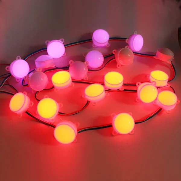 

Addressable 40mm diameter 12V WS2811 6LEDs pixel module;IP68;1.44W each pixel;20pcs a string;RGB full color;milky cover