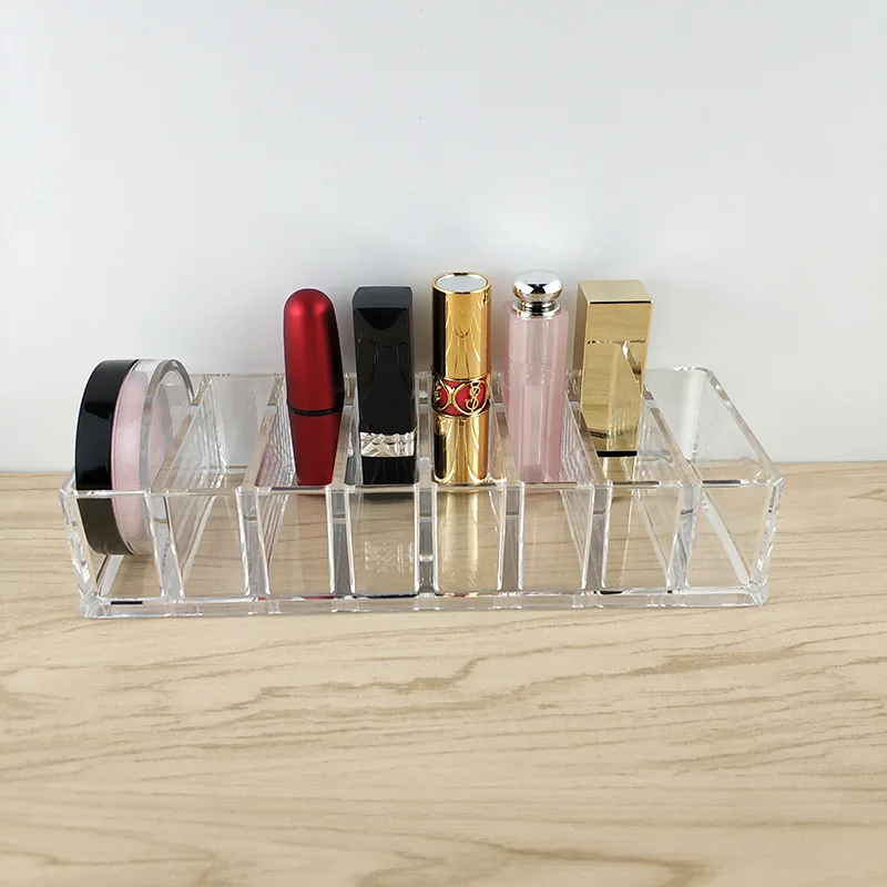 

8 Lattice Lipstick Organizador Storage Finishing Box Jewelry Transparent Storag Desktop Finishing Jewelry Box SN06