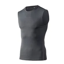 Мужской фитнес без рукавов эластичный костюм дышащий Быстросохнущий эластичный однотонный жилет для наружного бега для гимнастических упражнений