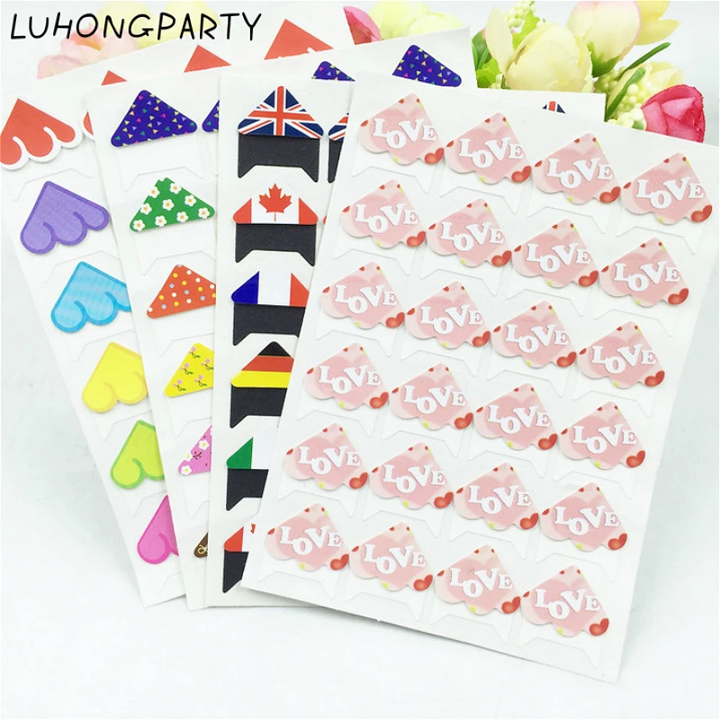20sheets(=480pcs) DIY Vintage Photo Corner Sticker Cloud Flag Love