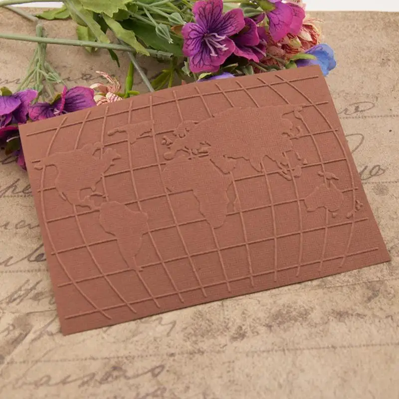 

DIY Scrapbooking World Map Printed Plastic Embossing Template Folder Stencil for Album Card Cake Decorating Tool