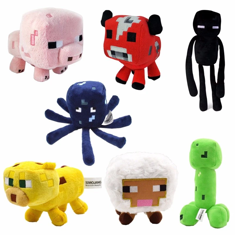 7pcs Lot Minecraft Plush Toys 16 26cm Minecraft Game Sheep Enderman Squid Ocelot Pig Soft Plush Toys Kids Cartoon Game Toys Gift Aliexpress