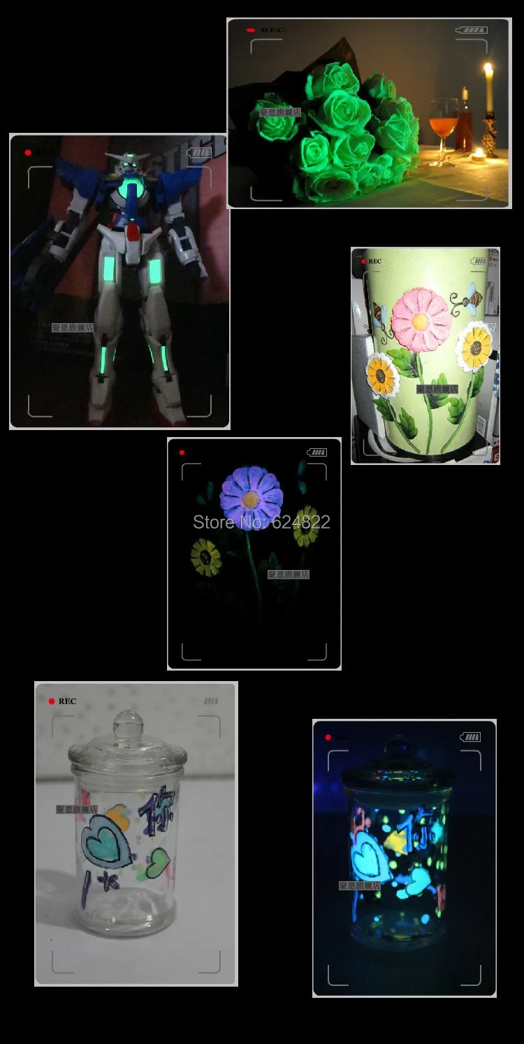 500 г/пакет Смешанный 10 светящийся порошок, супер яркий фосфорный порошок материал для украшения, светящаяся в темноте пудра краска