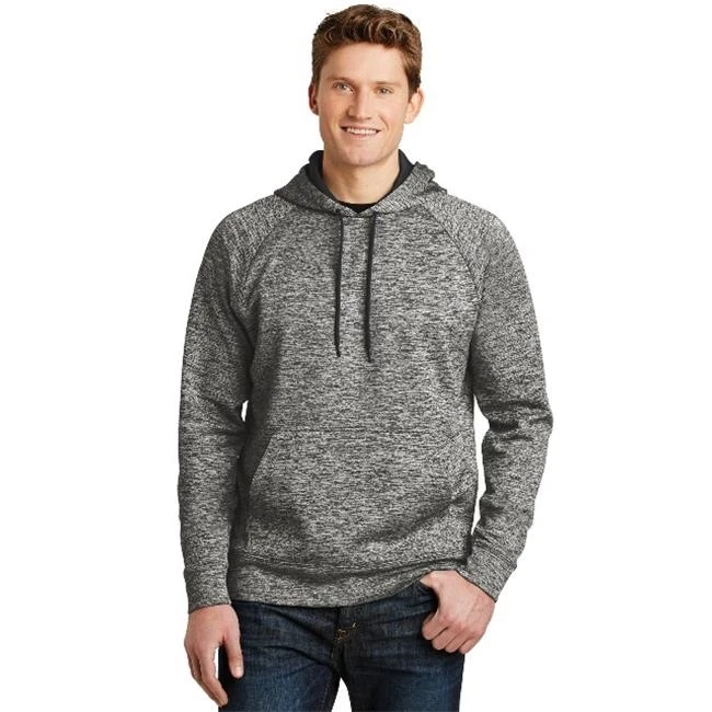 Sport-Tek ST225 PosiCharge Electric Heather Fleece Hooded Pullover Black Electric - Medium
