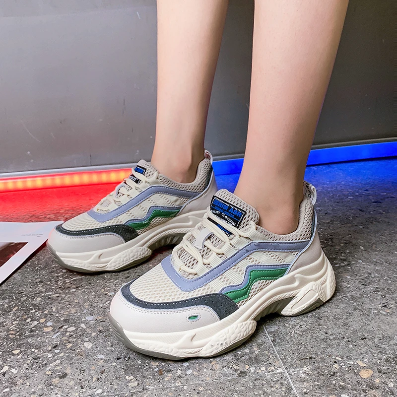 

trendy Comfortable Platform Shoes Women Casual Shoes Woman Sneakers Ladies chunky Trainers breathable chaussure femme 2019