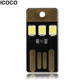 

ICOCO Mini USB Power LED Light ultra low power 2835 chips Pocket Card Lamp Portable Night Camp Drop shipping