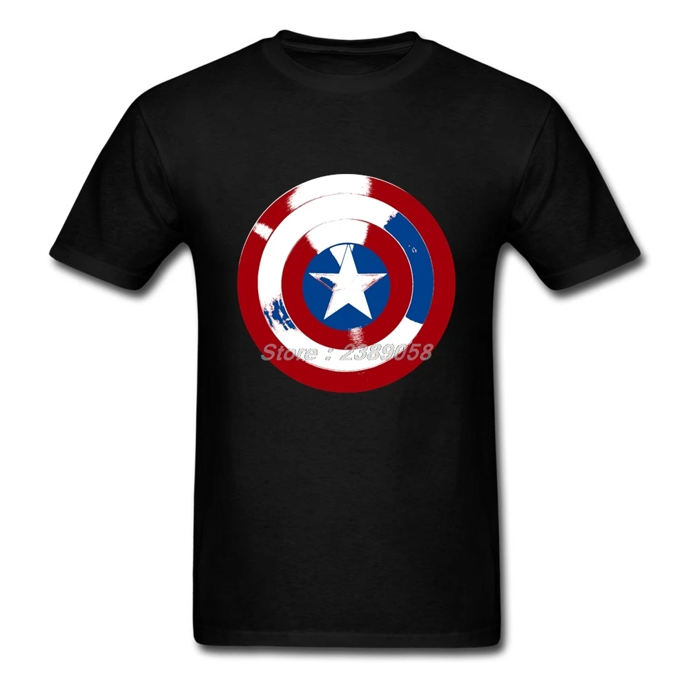 Men T Shirt Normal Captain America T Shirt Marvel Comics Printing Short