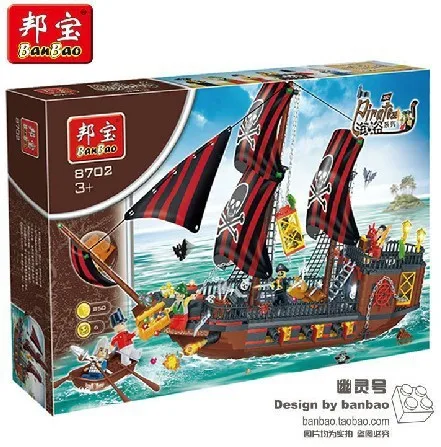 Model building kits compatible with font b lego b font pirates ship Ghost 3D blocks Educational