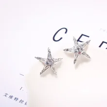 Новые Медные кубические циркония Изысканные Белые серьги-гвоздики со звездами женские модные милые для девушек простые элегантные женские серьги