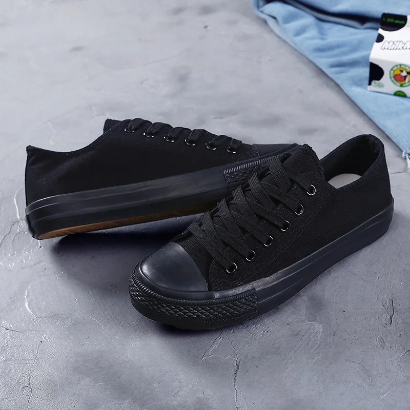 

Solid White Black Women's Canvas Shoes Lace Up Platform Shoes Fashion Breathable Women Sneakers Trainers Spring Female Casual