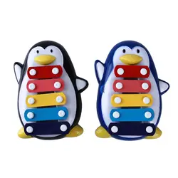 В форме пингвина красочные детские музыкальные инструменты милые детские ксилофон развивающие, Обучающие деревянные игрушки