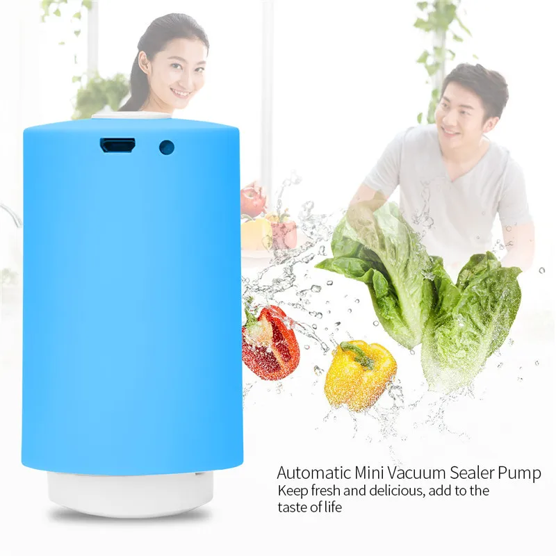 

USB Rechargeable Automatic Vacuum Sealer Storage Packing Sealing Machine Food Saver Kitchen Packaging Vacuum Pump+5pcs Bags