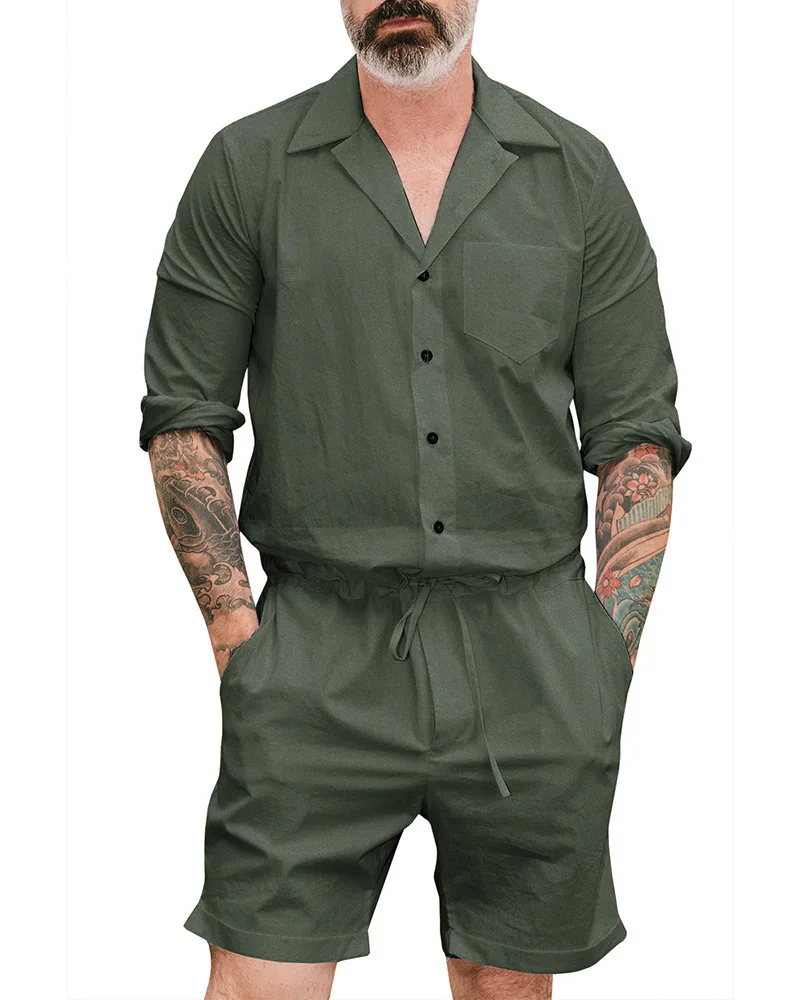 One Piece Men/'s Short Sleeve Overalls Cargo Pants Jumpsuit Romper Cosplay Outfit