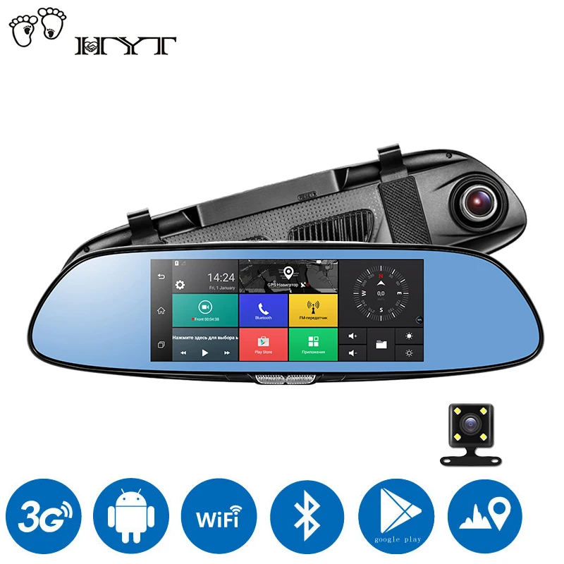 HYT H760 7 &quot3g Зеркало заднего вида Автомобильный видеорегистратор Камера Двойной